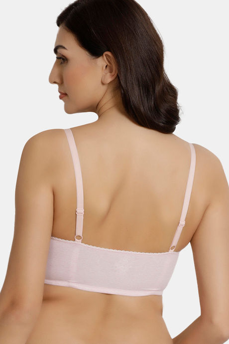 Zivame Urban Leisure Double Layered Non Wired 3/4th Coverage Bralette - Pink Melange — image 2